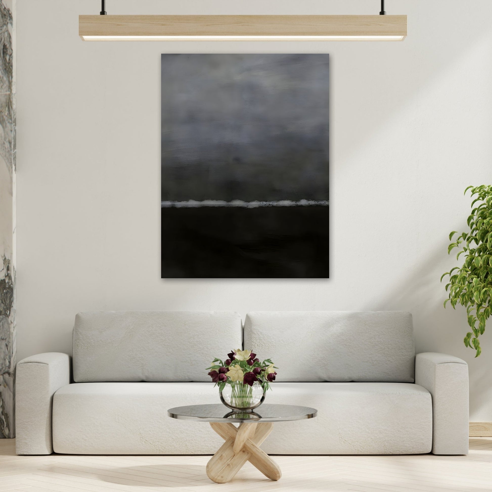 Black White Canvas Wall Art - Minimalist Abstract Print Decor - YesArtYes