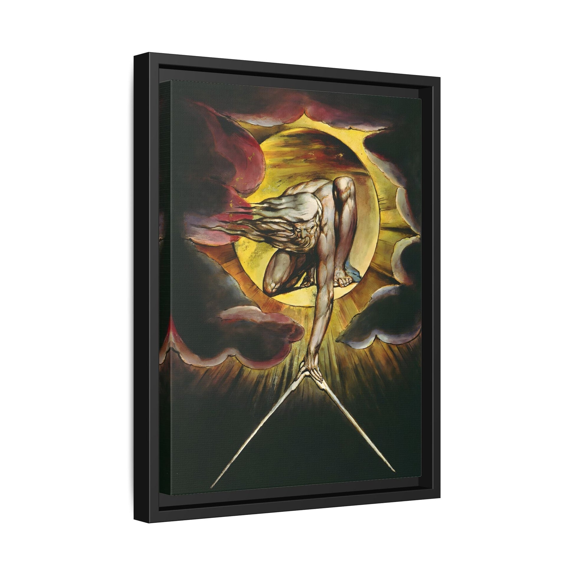 Blake Ancient of Days Canvas Print - Religious Mystical Inspirational Wall Art in Exclusive Frame