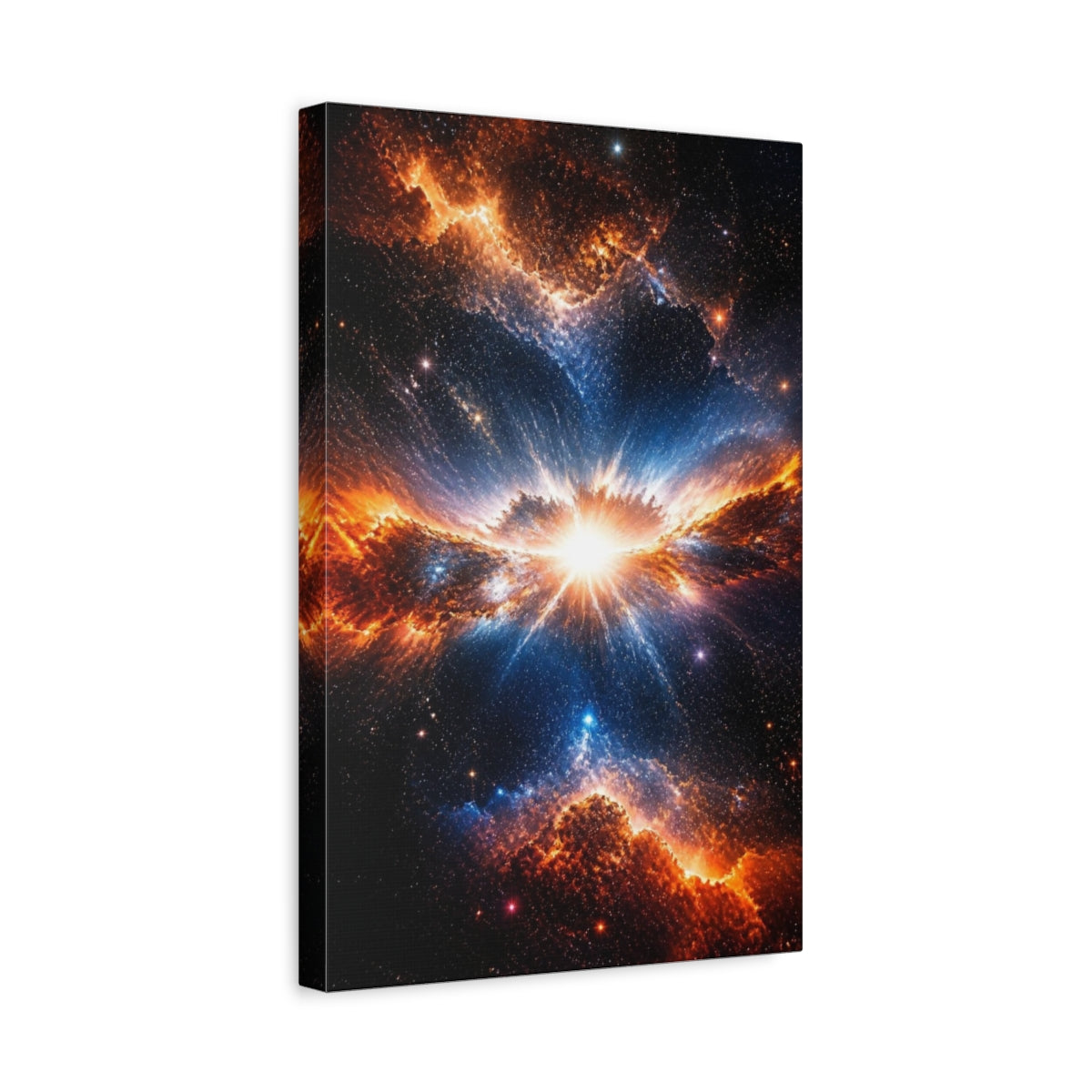 Side Mockup 4. Blazing Supernova Burst shown as canvas print