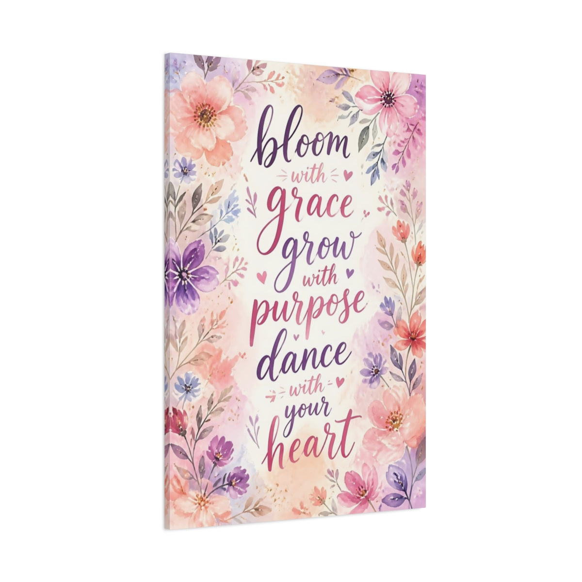 Side Mockup 1. Bloom With Grace shown as canvas print