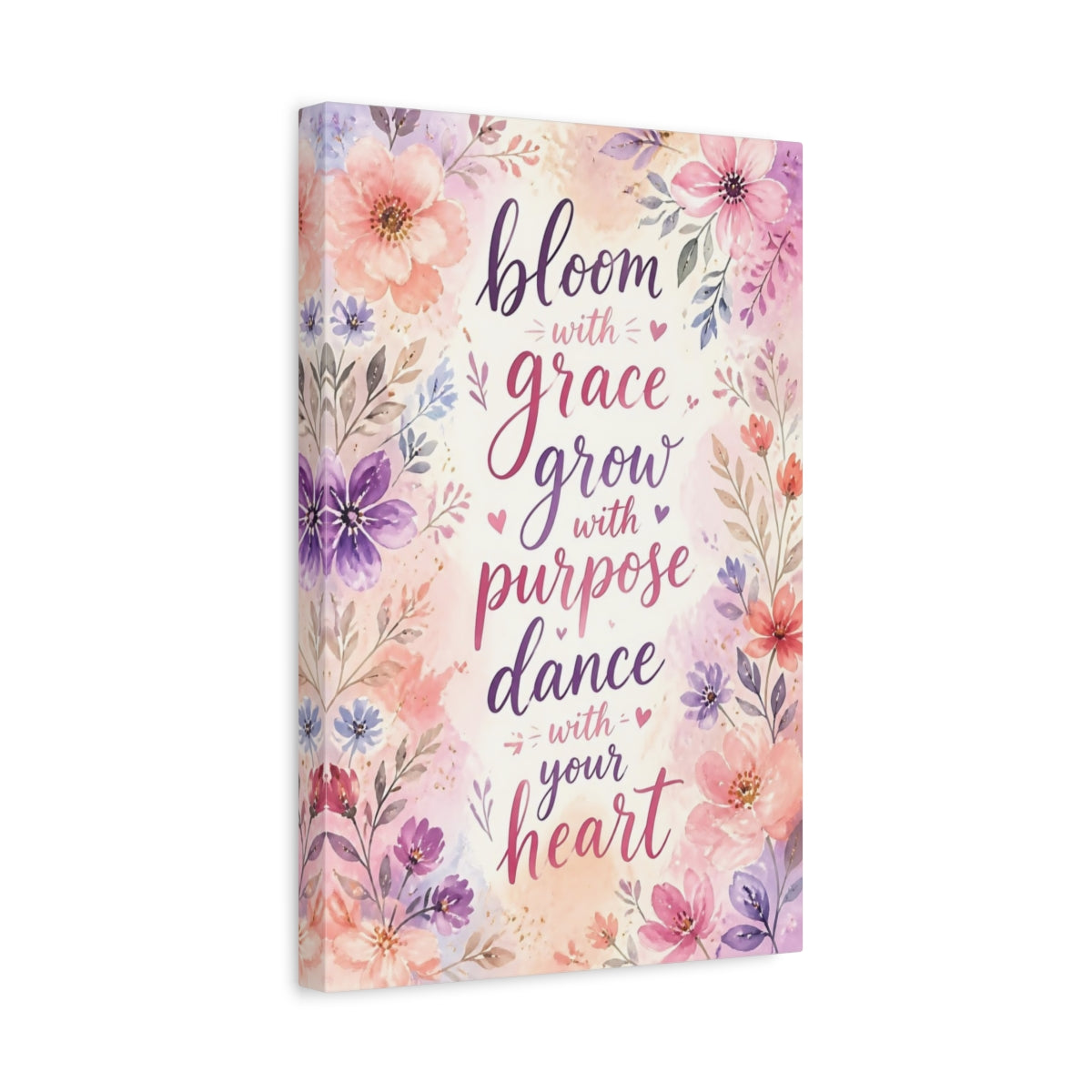 Side Mockup 4. Bloom With Grace shown as canvas print