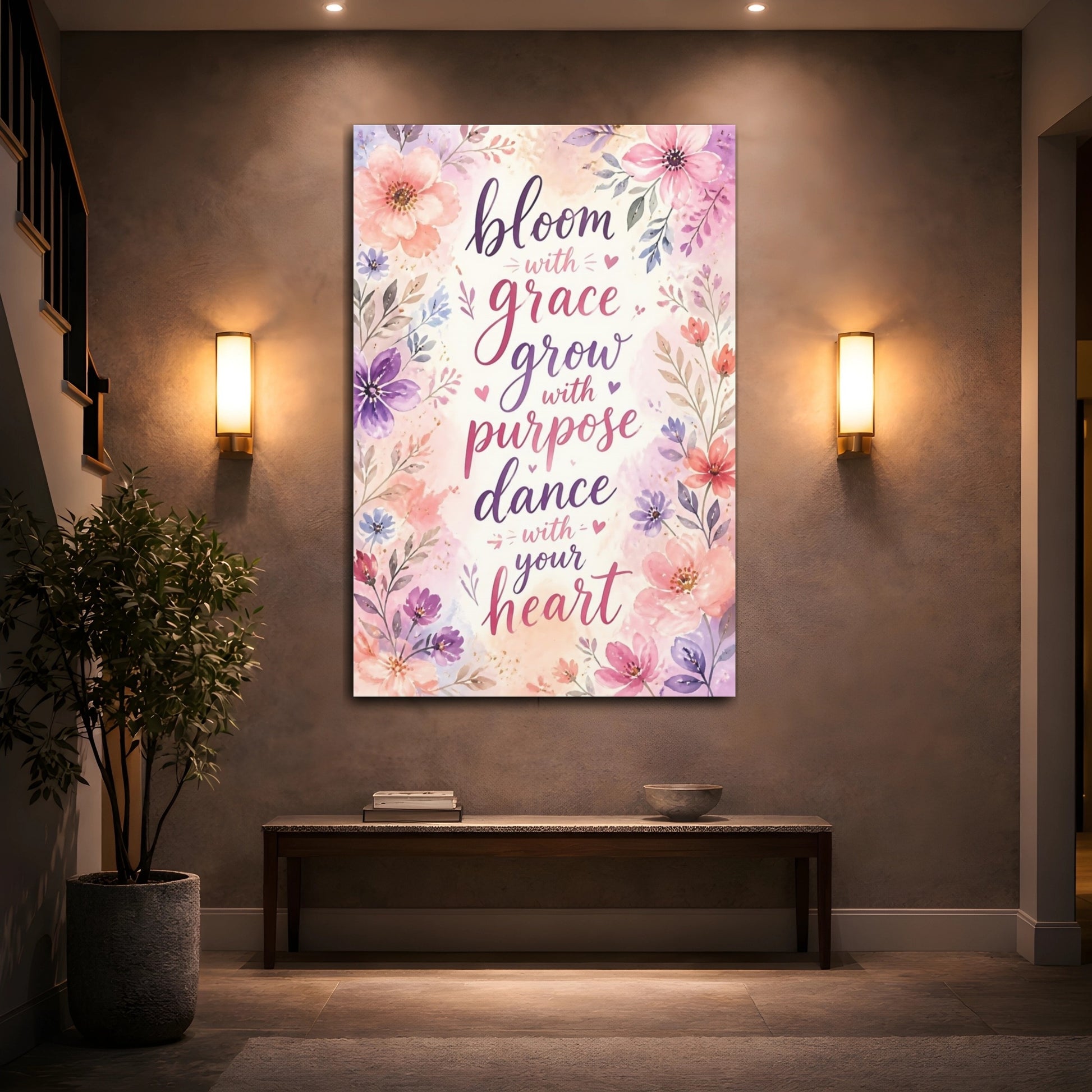Mockup 2. Bloom With Grace shown as canvas print