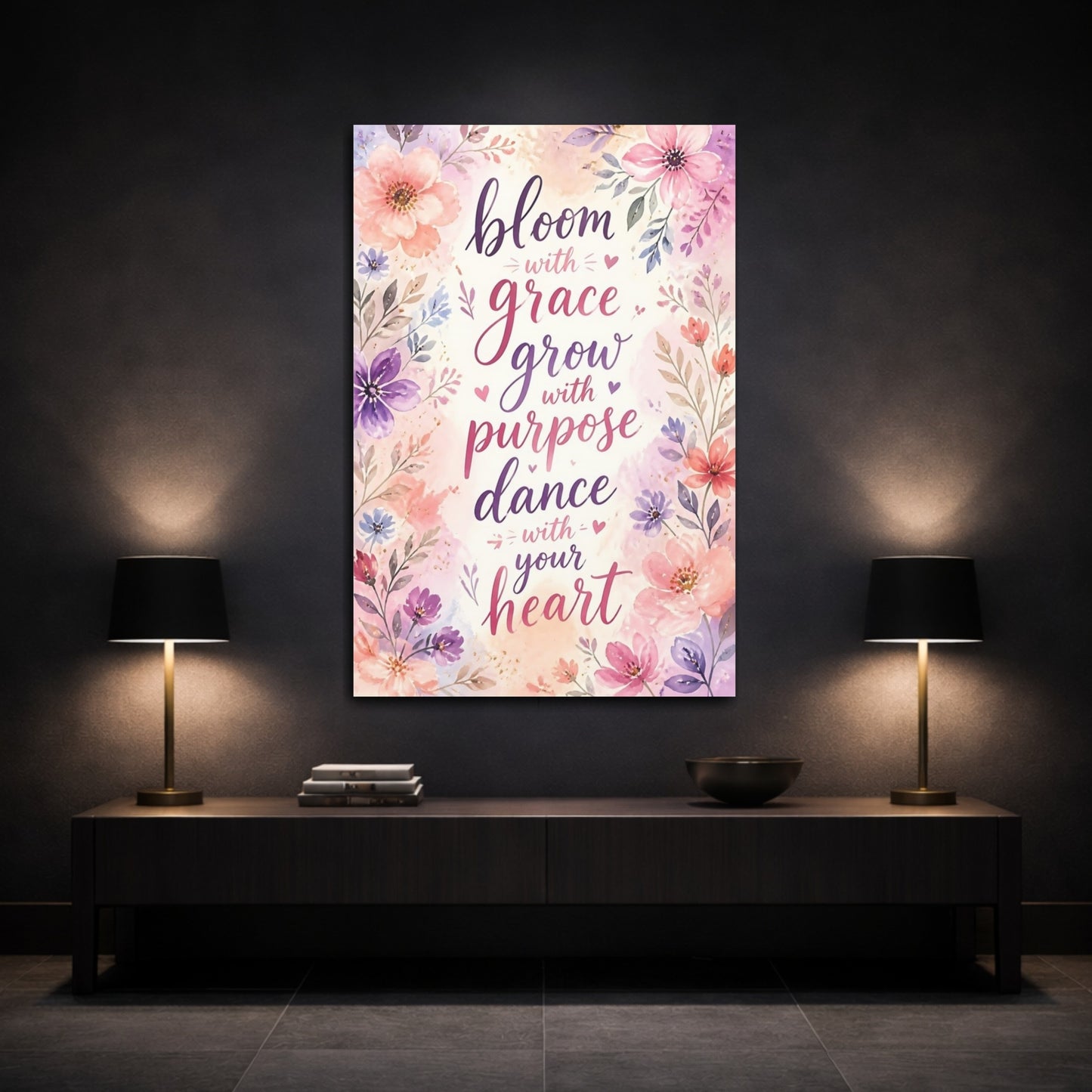 Mockup 3. Bloom With Grace shown as canvas print