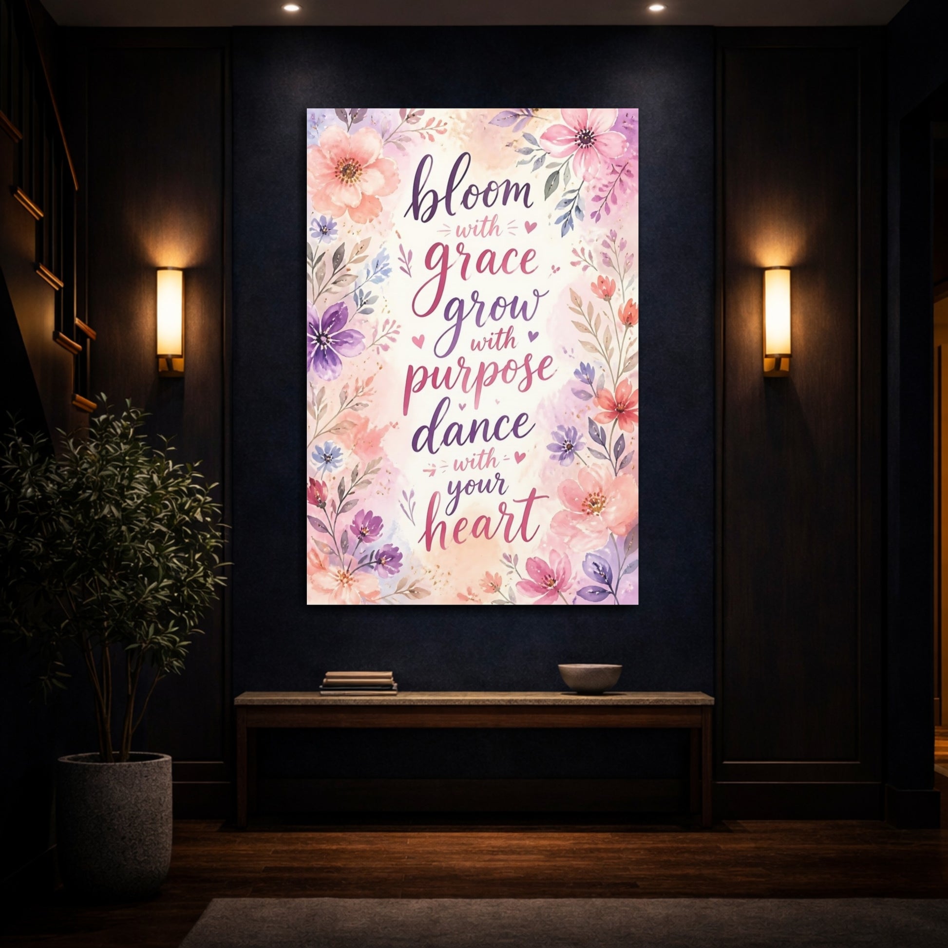 Mockup 4. Bloom With Grace shown as canvas print