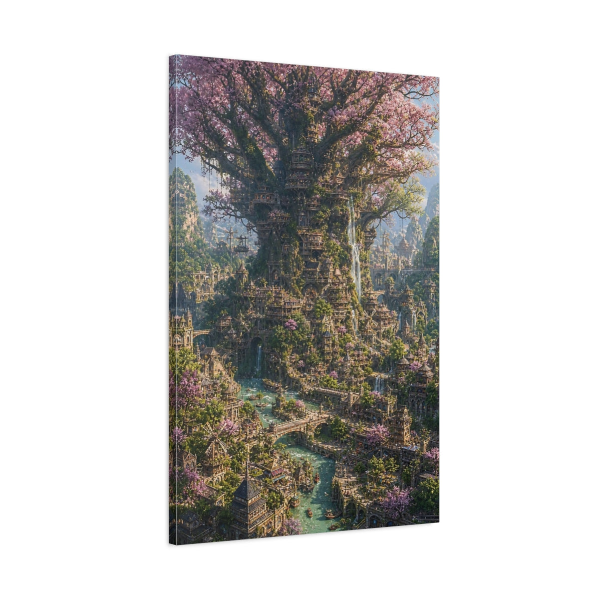 Main Mockup. Blossom Tree City shown as canvas print