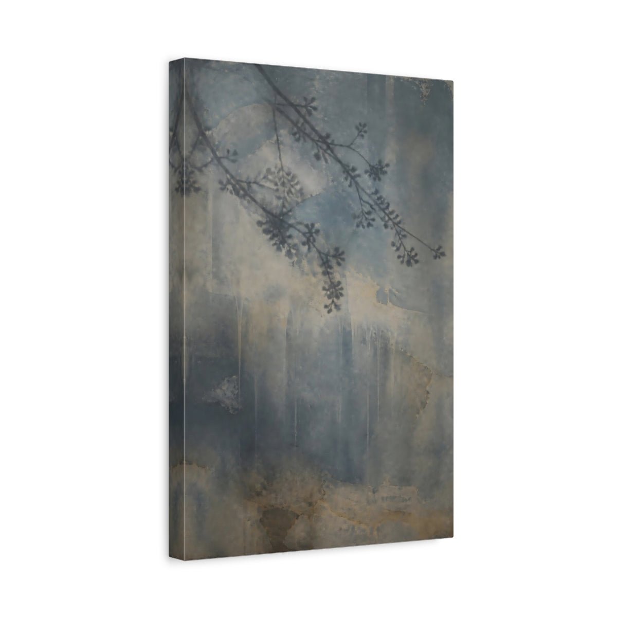 Blue Branch Shadow Study Canvas Print – Living Room, Above Console Table - YesArtYes