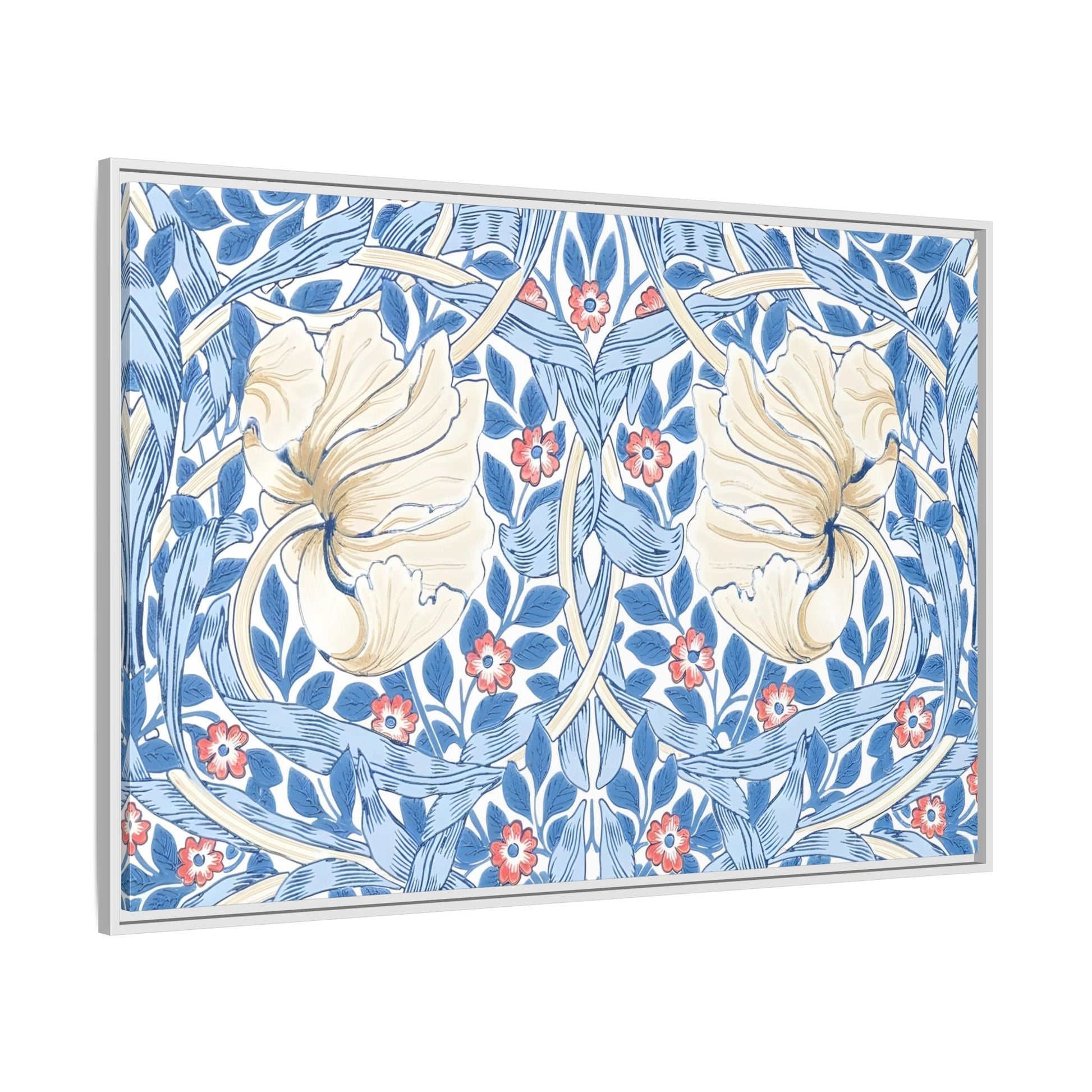 Blue Iris Floral Morris Pimpernel Canvas Wall Art Print - YesArtYes