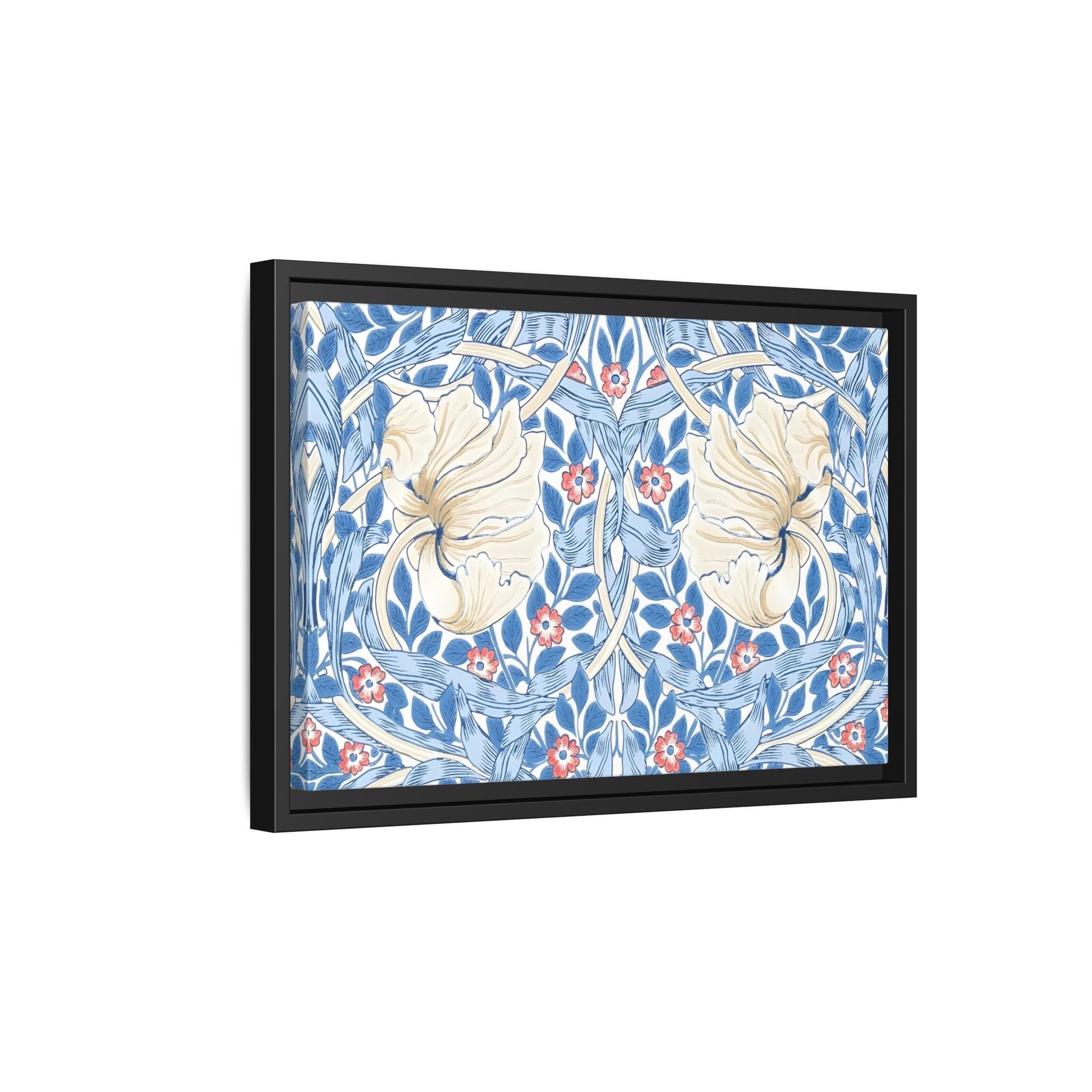 Blue Iris Floral Morris Pimpernel Canvas Wall Art Print - YesArtYes