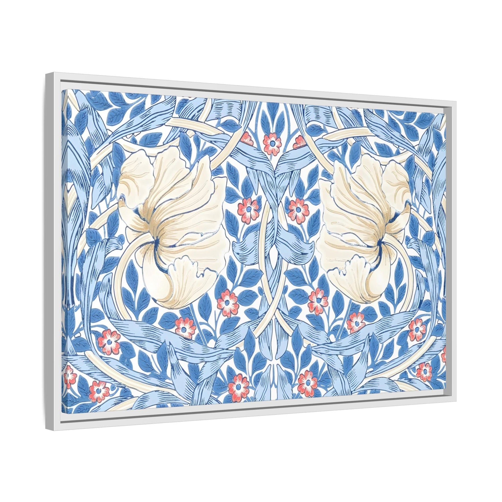 Blue Iris Floral Morris Pimpernel Canvas Wall Art Print - YesArtYes
