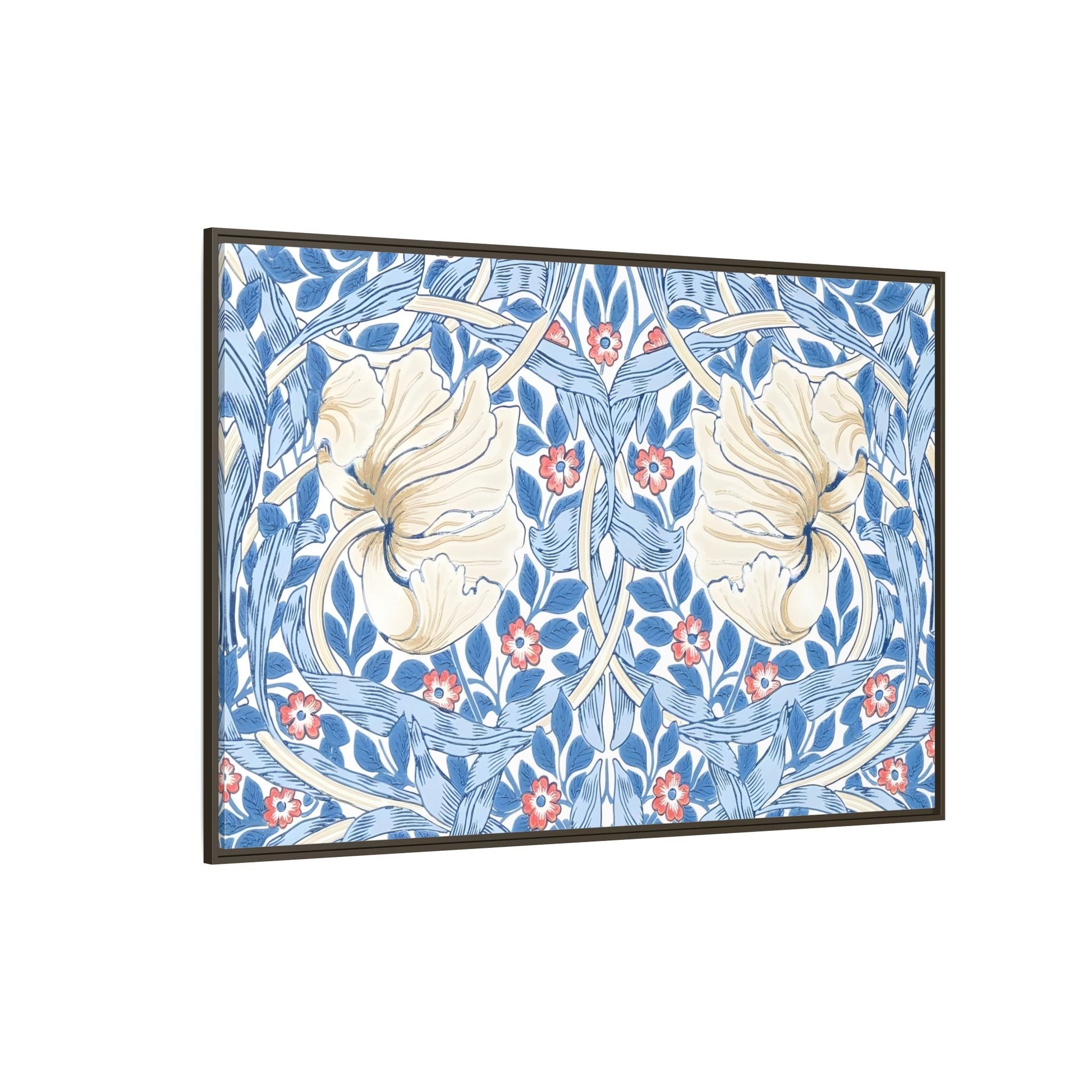 Blue Iris Floral Morris Pimpernel Canvas Wall Art Print - YesArtYes