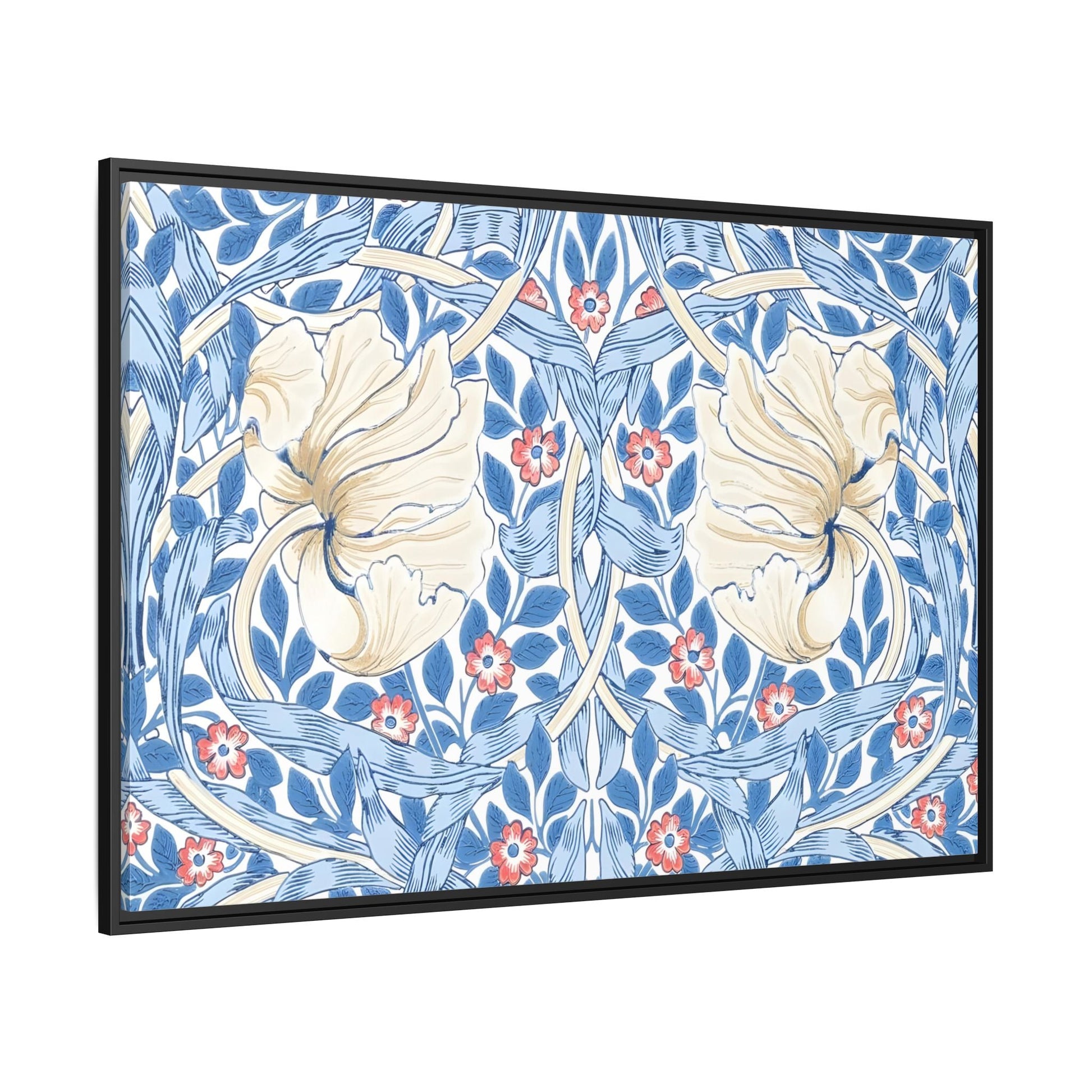 Blue Iris Floral Morris Pimpernel Canvas Wall Art Print - YesArtYes