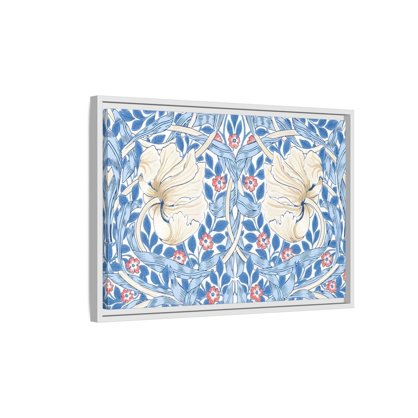 Blue Iris Floral Morris Pimpernel Canvas Wall Art Print - YesArtYes