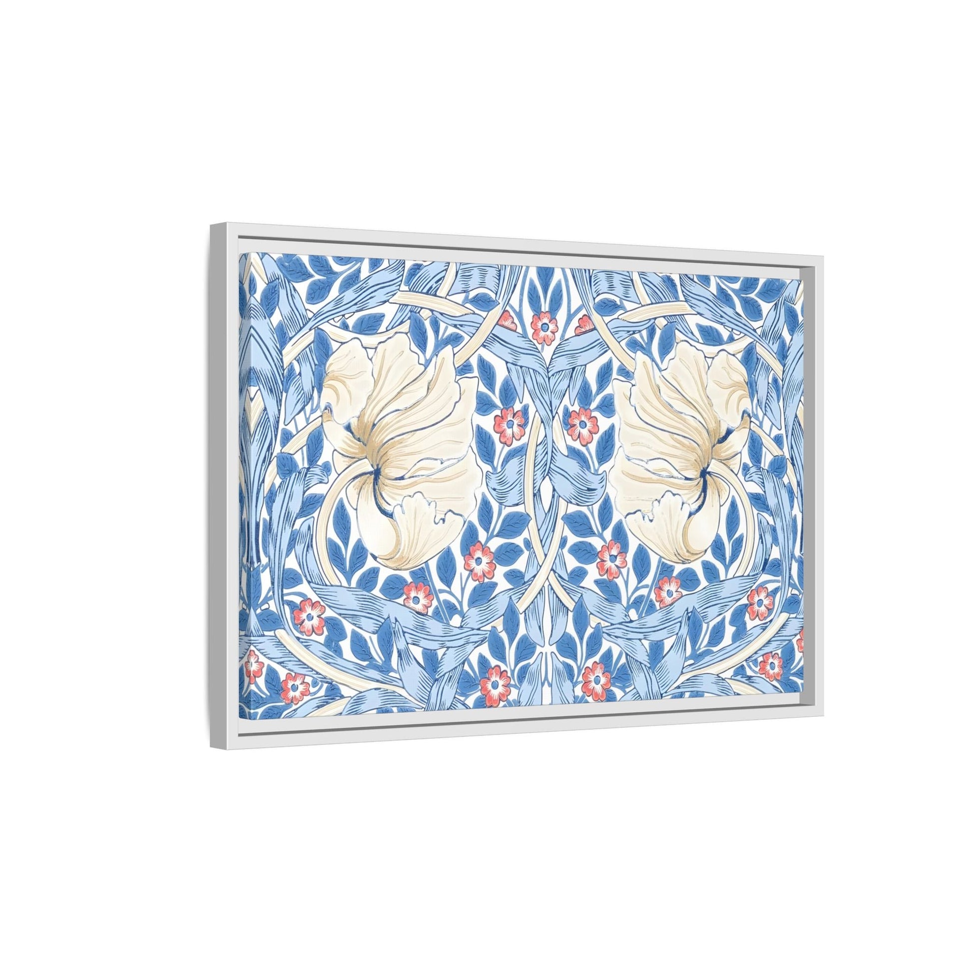 Blue Iris Floral Morris Pimpernel Canvas Wall Art Print - YesArtYes