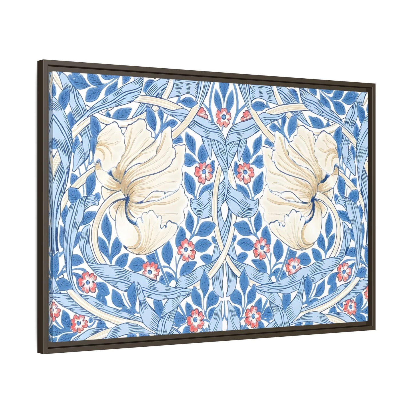 Blue Iris Floral Morris Pimpernel Canvas Wall Art Print - YesArtYes