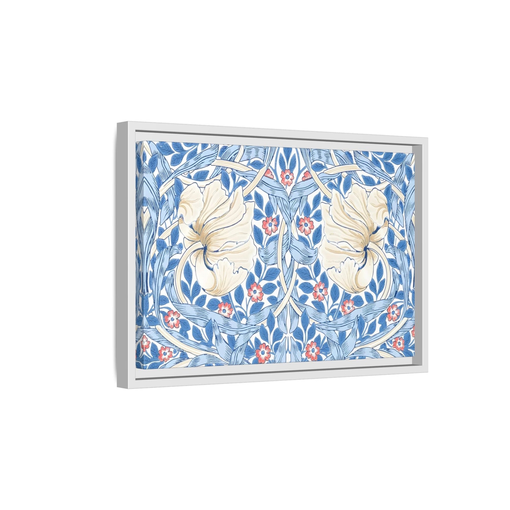 Blue Iris Floral Morris Pimpernel Canvas Wall Art Print - YesArtYes