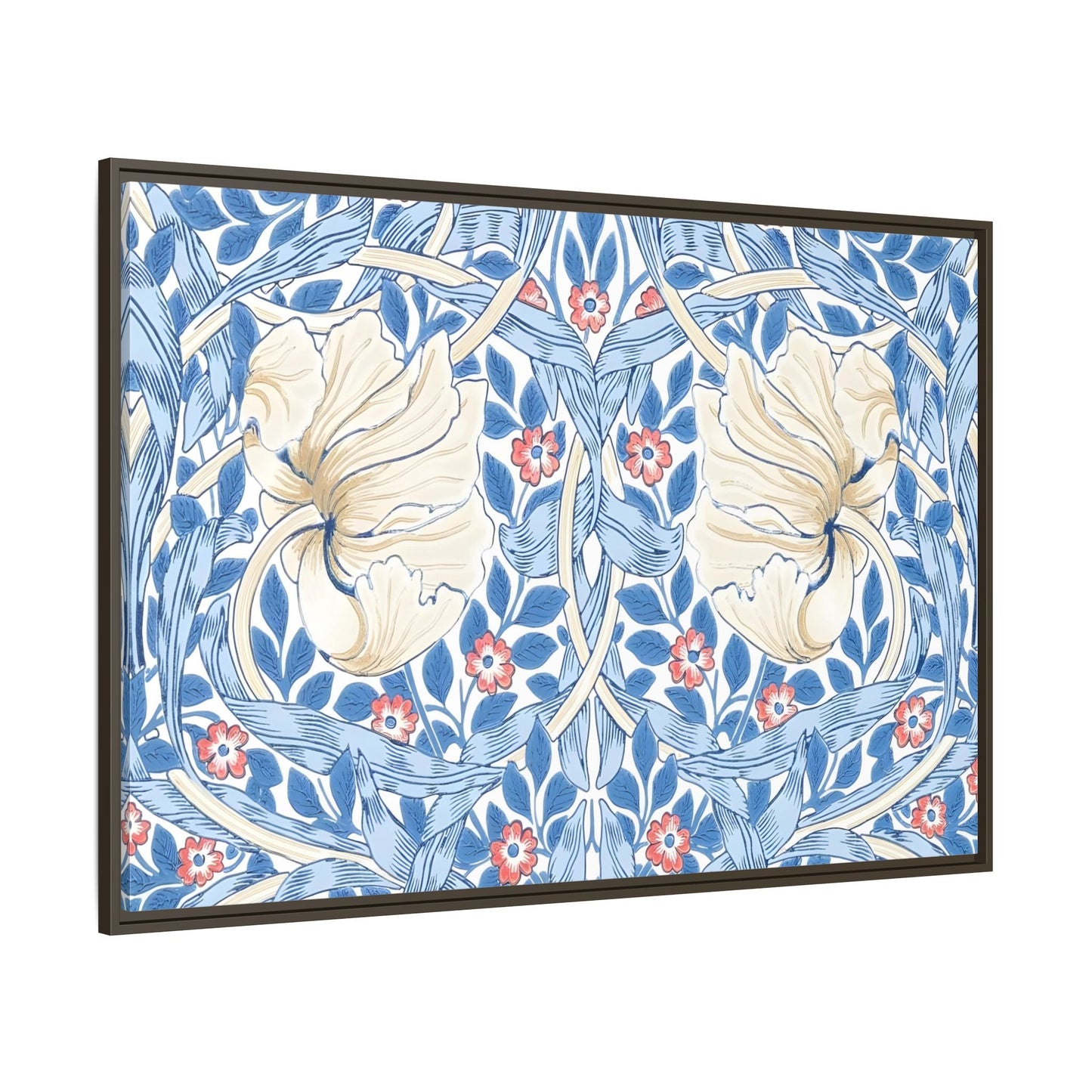Blue Iris Floral Morris Pimpernel Canvas Wall Art Print - YesArtYes