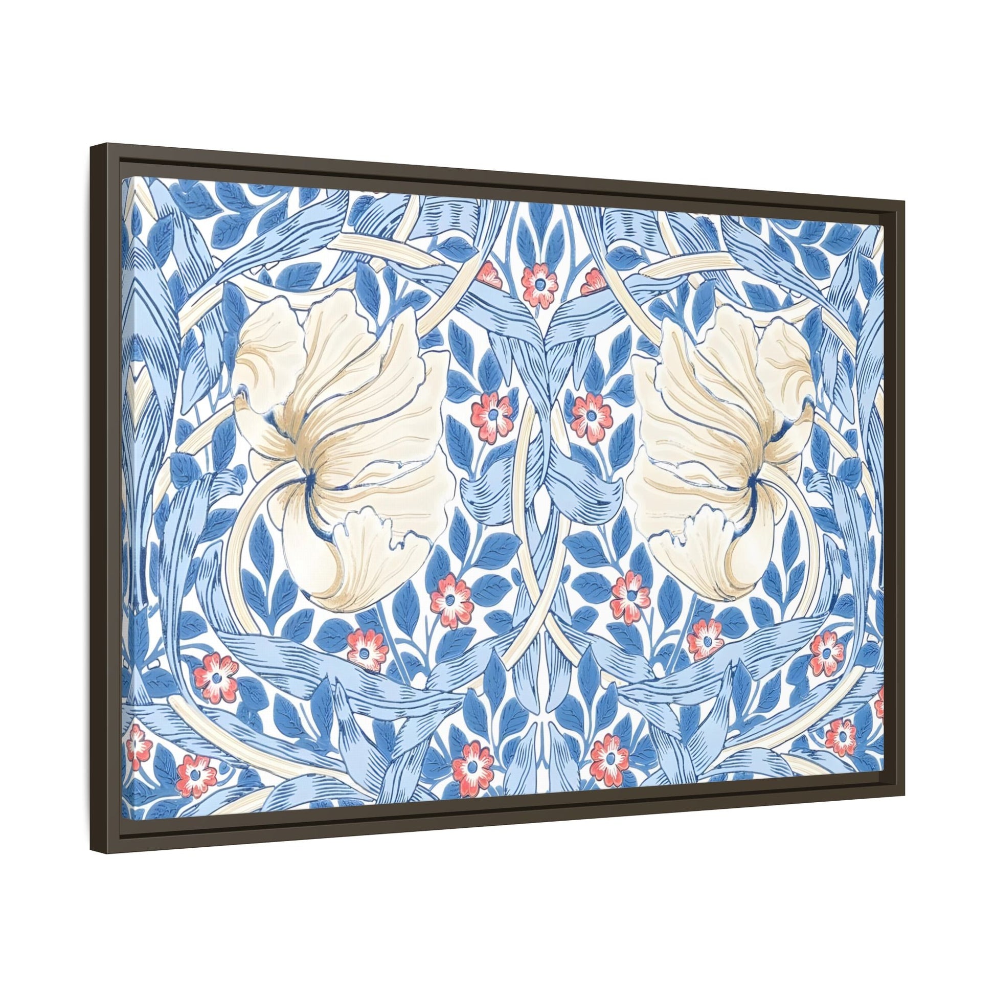 Blue Iris Floral Morris Pimpernel Canvas Wall Art Print - YesArtYes