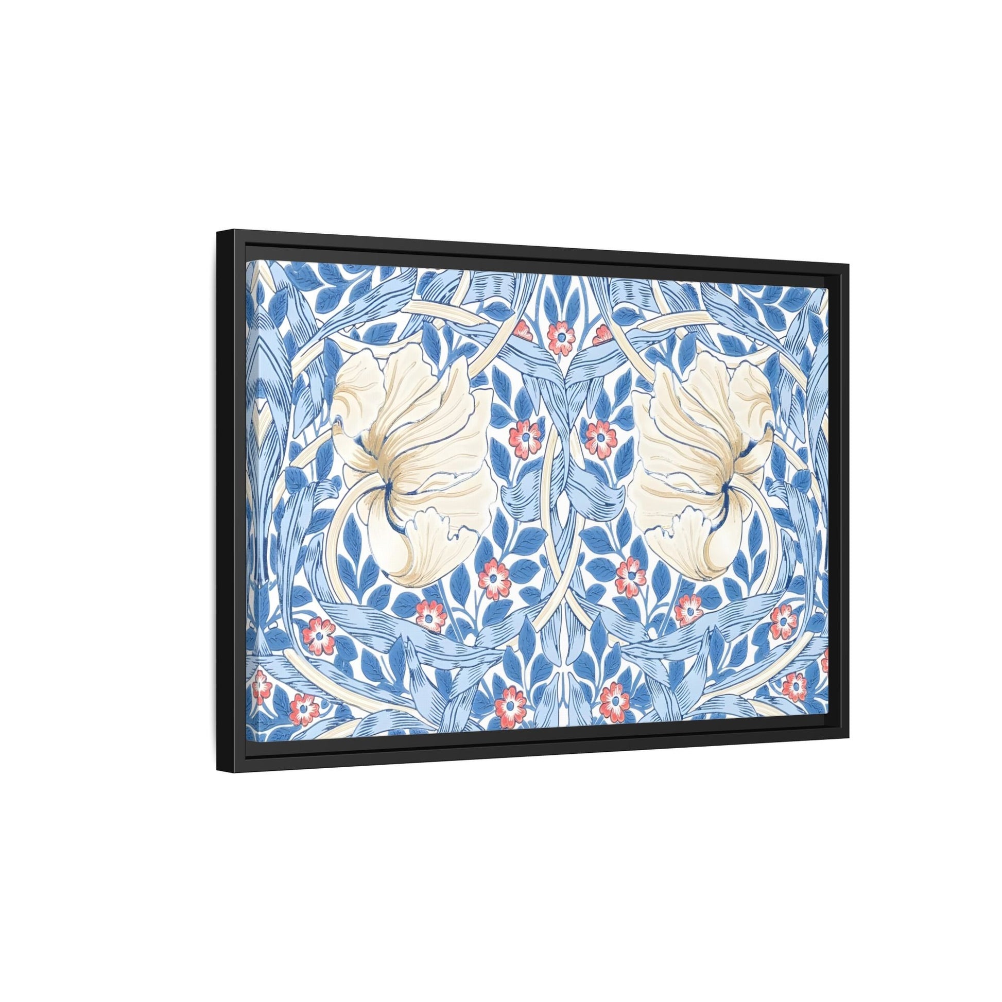 Blue Iris Floral Morris Pimpernel Canvas Wall Art Print - YesArtYes