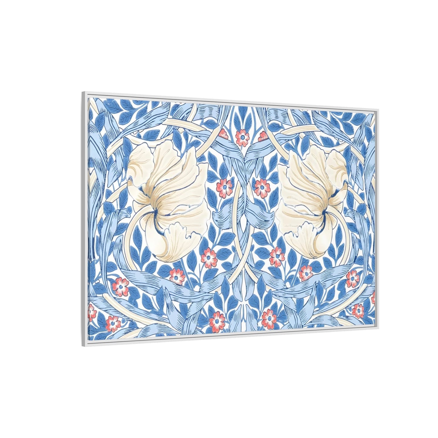 Blue Iris Floral Morris Pimpernel Canvas Wall Art Print - YesArtYes