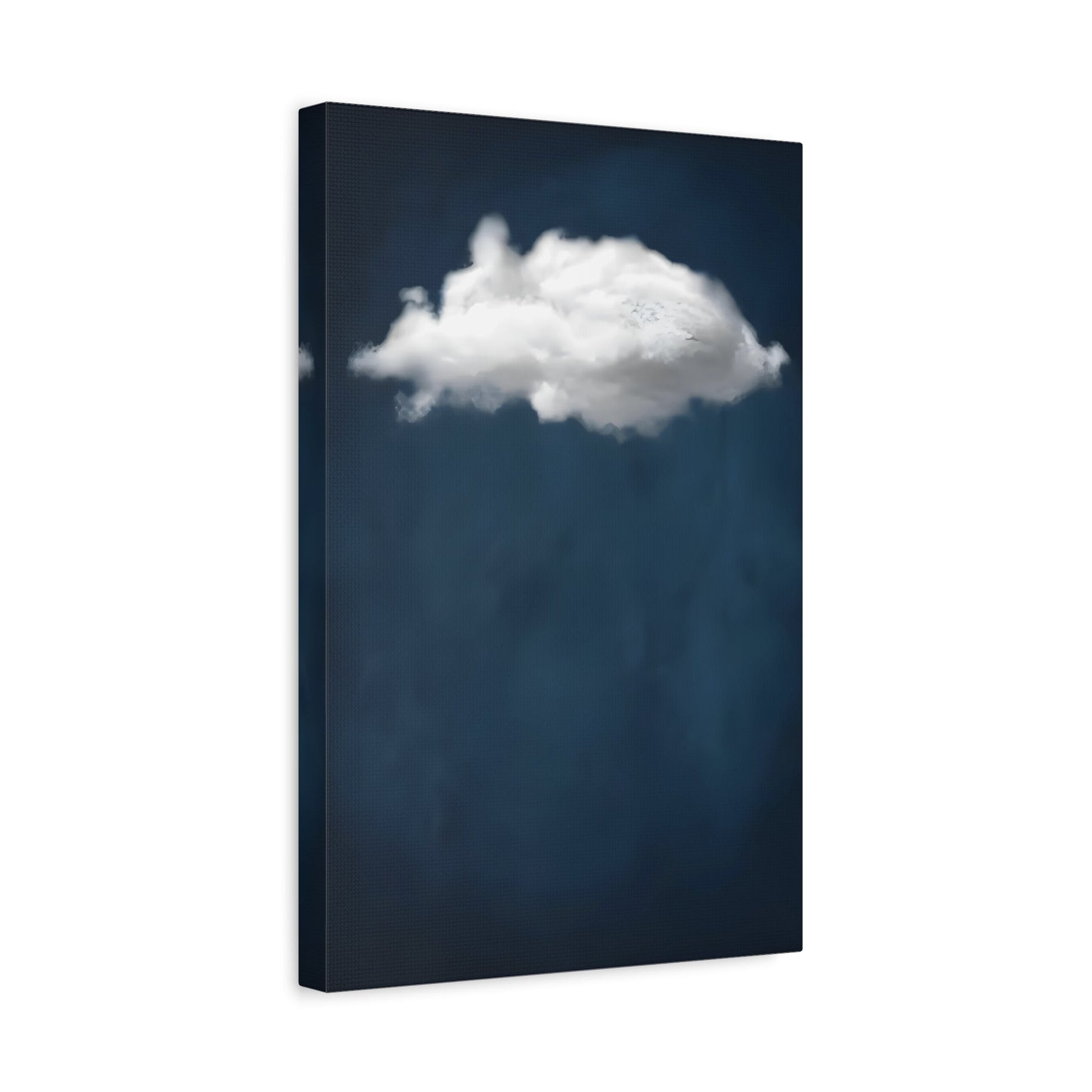 Blue Night Sky with Cloud Wall Art Canvas Print - Abstract Minimalist Home Decor