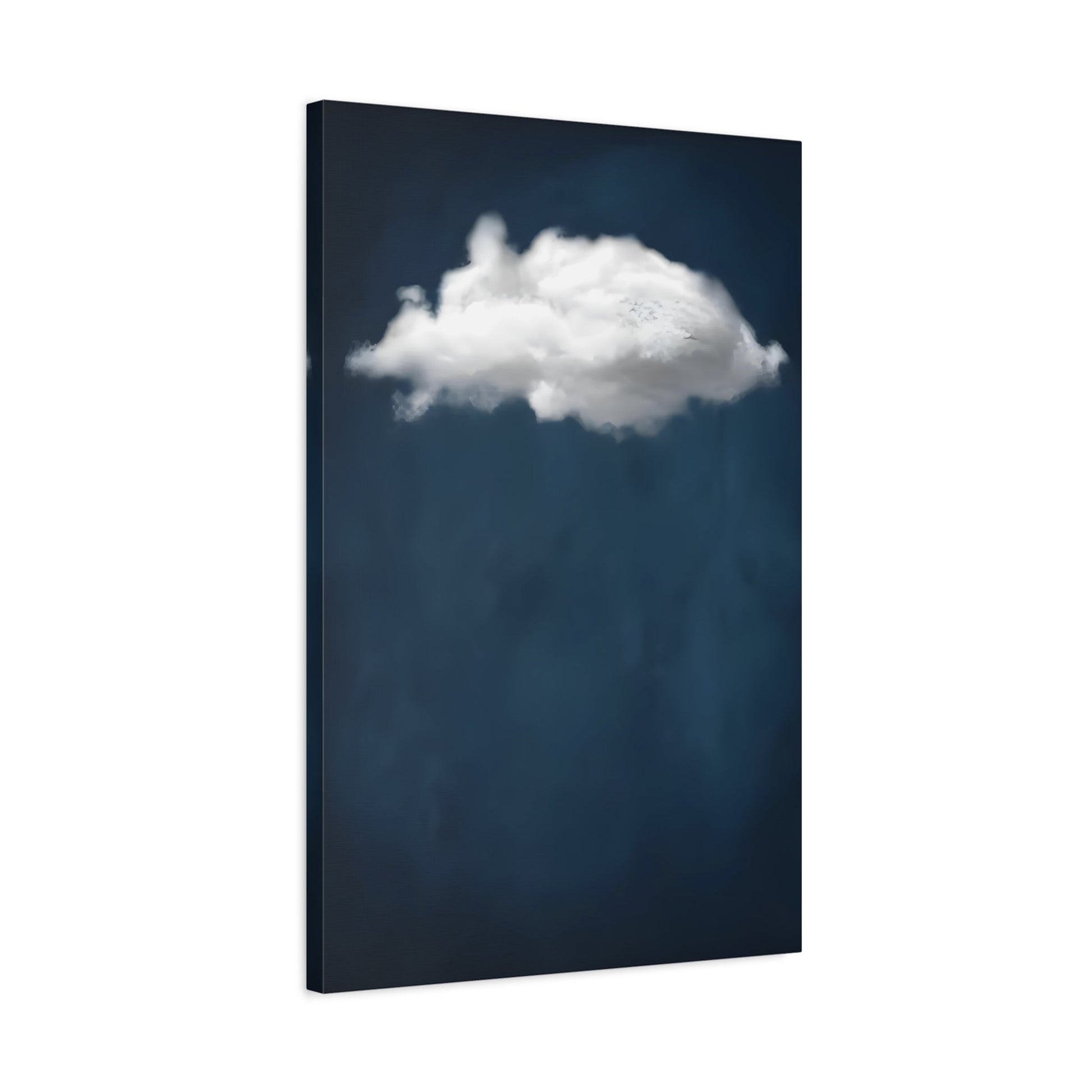 Blue Night Sky with Cloud Wall Art Canvas Print - Abstract Minimalist Home Decor