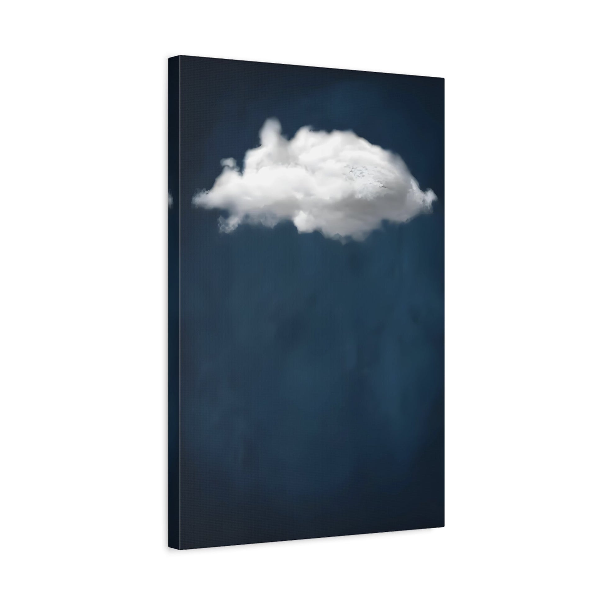 Blue Night Sky with Cloud Wall Art Canvas Print - Abstract Minimalist Home Decor