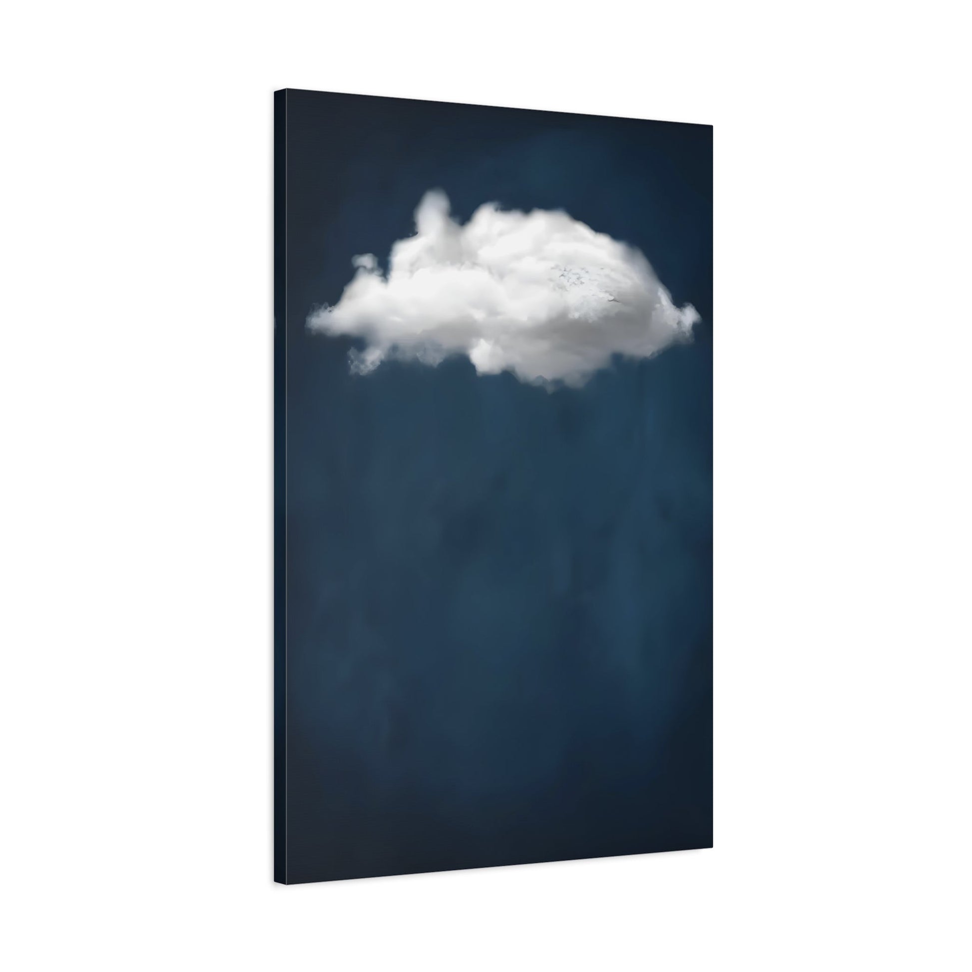 Blue Night Sky with Cloud Wall Art Canvas Print - Abstract Minimalist Home Decor