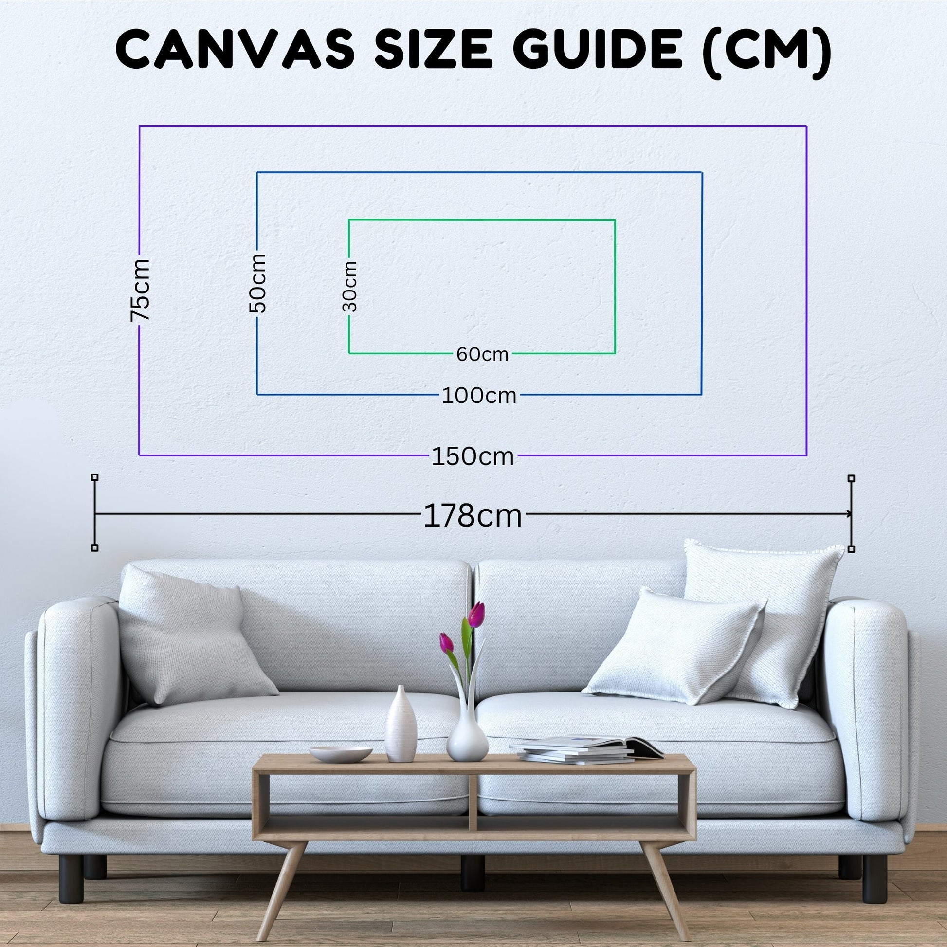 Blue White Abstract Print on Canvas - Large Contemporary Home Decoration - YesArtYes