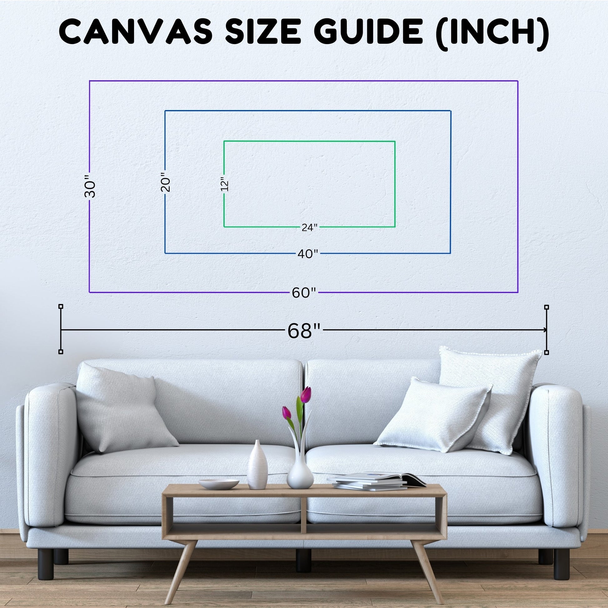 Blue White Abstract Print on Canvas - Large Contemporary Home Decoration - YesArtYes