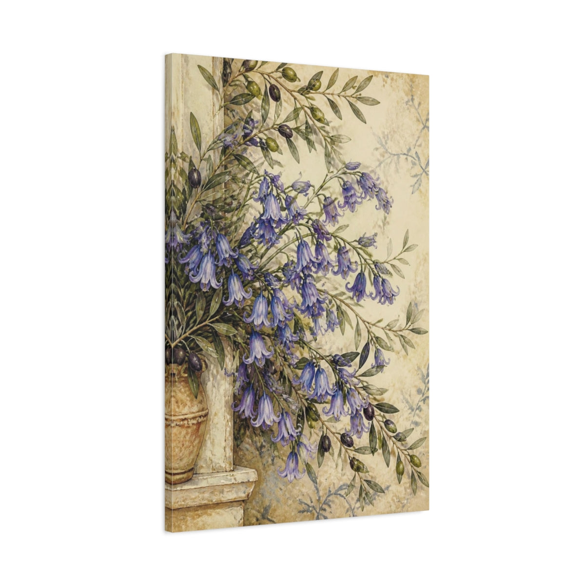 Main Mockup. Bluebell Floral Bouquet shown as canvas print