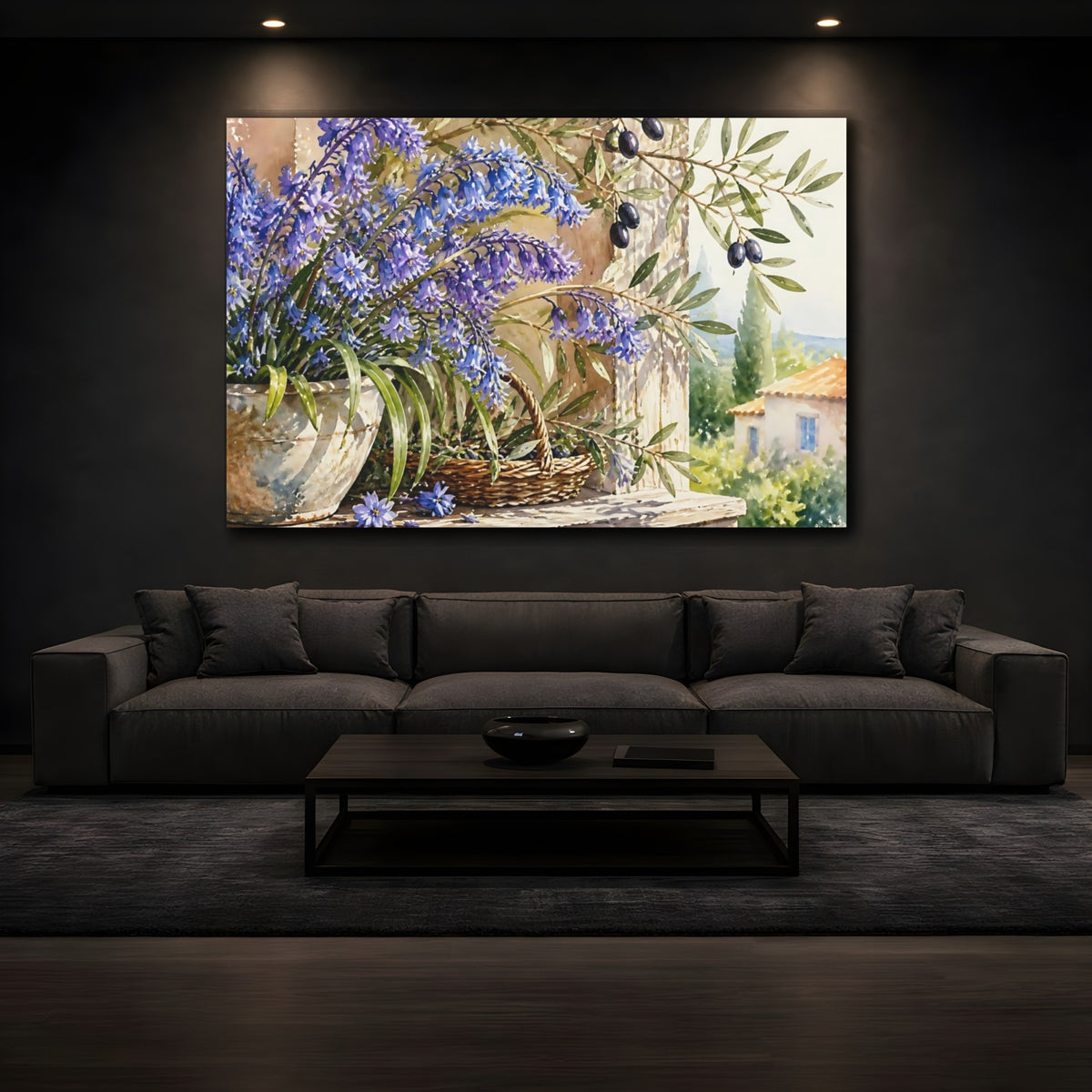 Mockup 3. Bluebell Flowers On Porch shown as canvas print