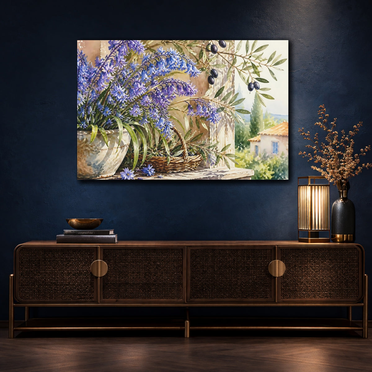 Mockup 4. Bluebell Flowers On Porch shown as canvas print