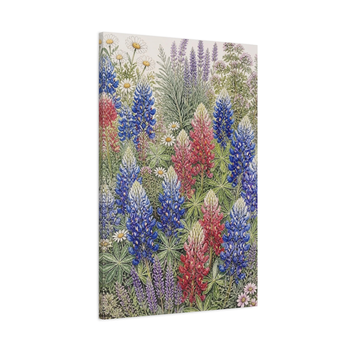 Main Mockup. Bluebonnet Flowers Illustration shown as canvas print