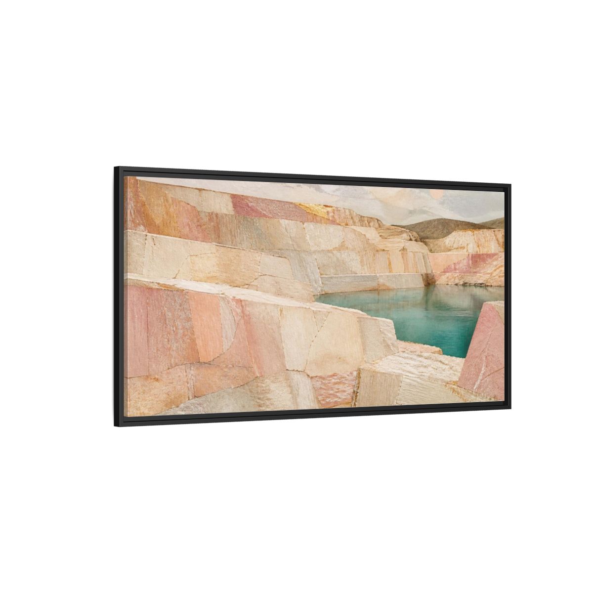 Side Mockup 5. Blush Stone Quarry shown as framed canvas print