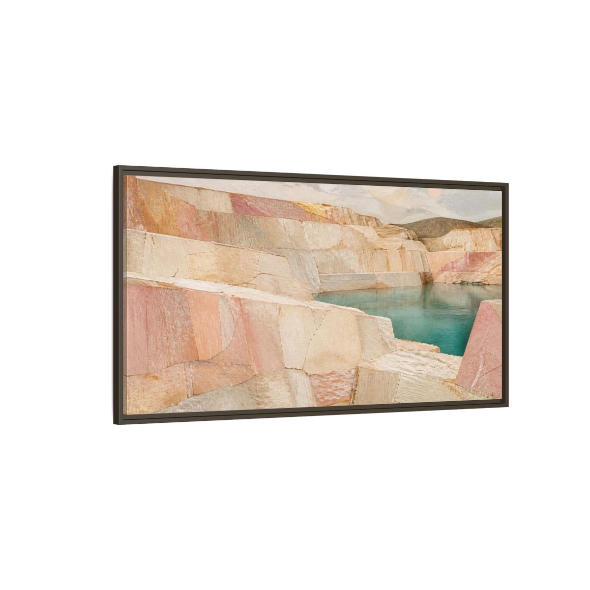 Side Mockup 4. Blush Stone Quarry shown as framed canvas print