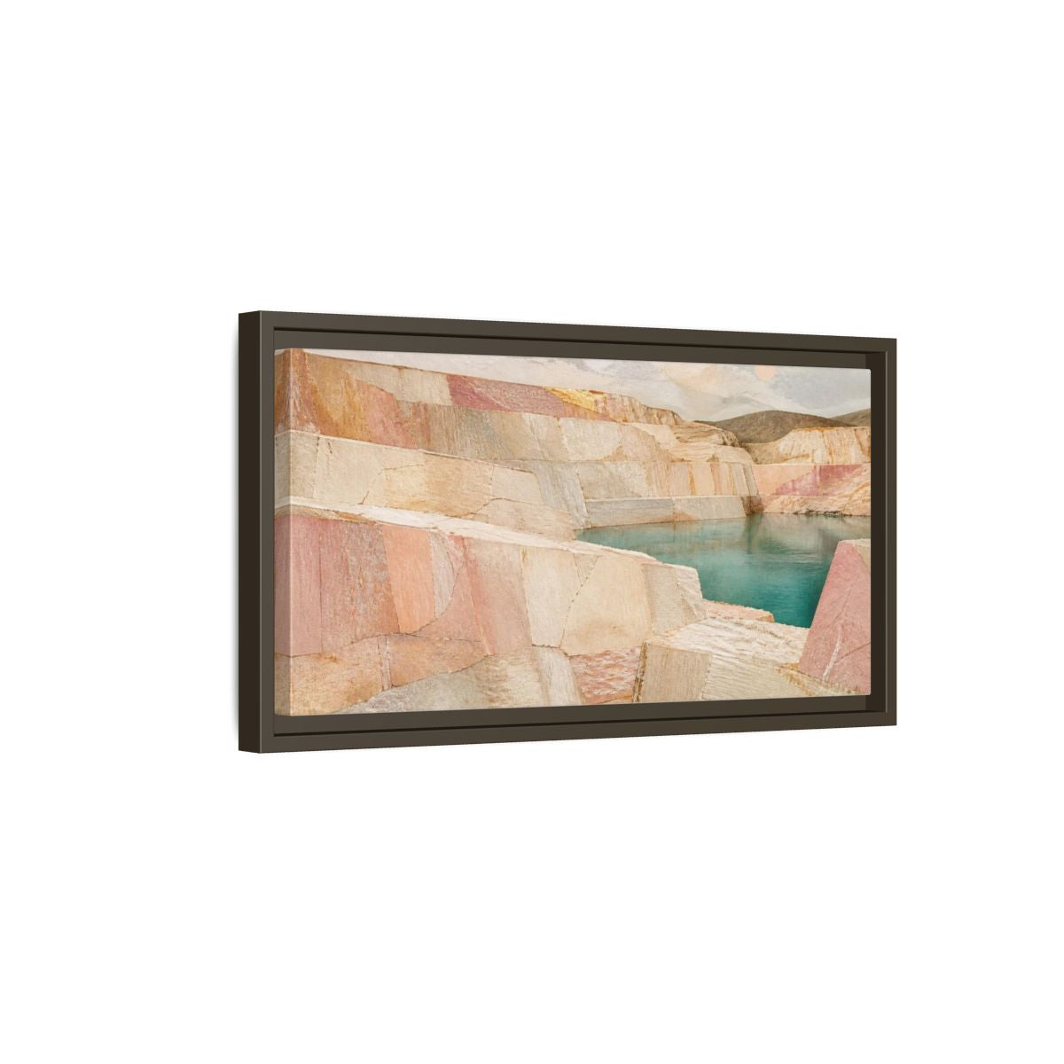 Side Mockup 7. Blush Stone Quarry shown as framed canvas print