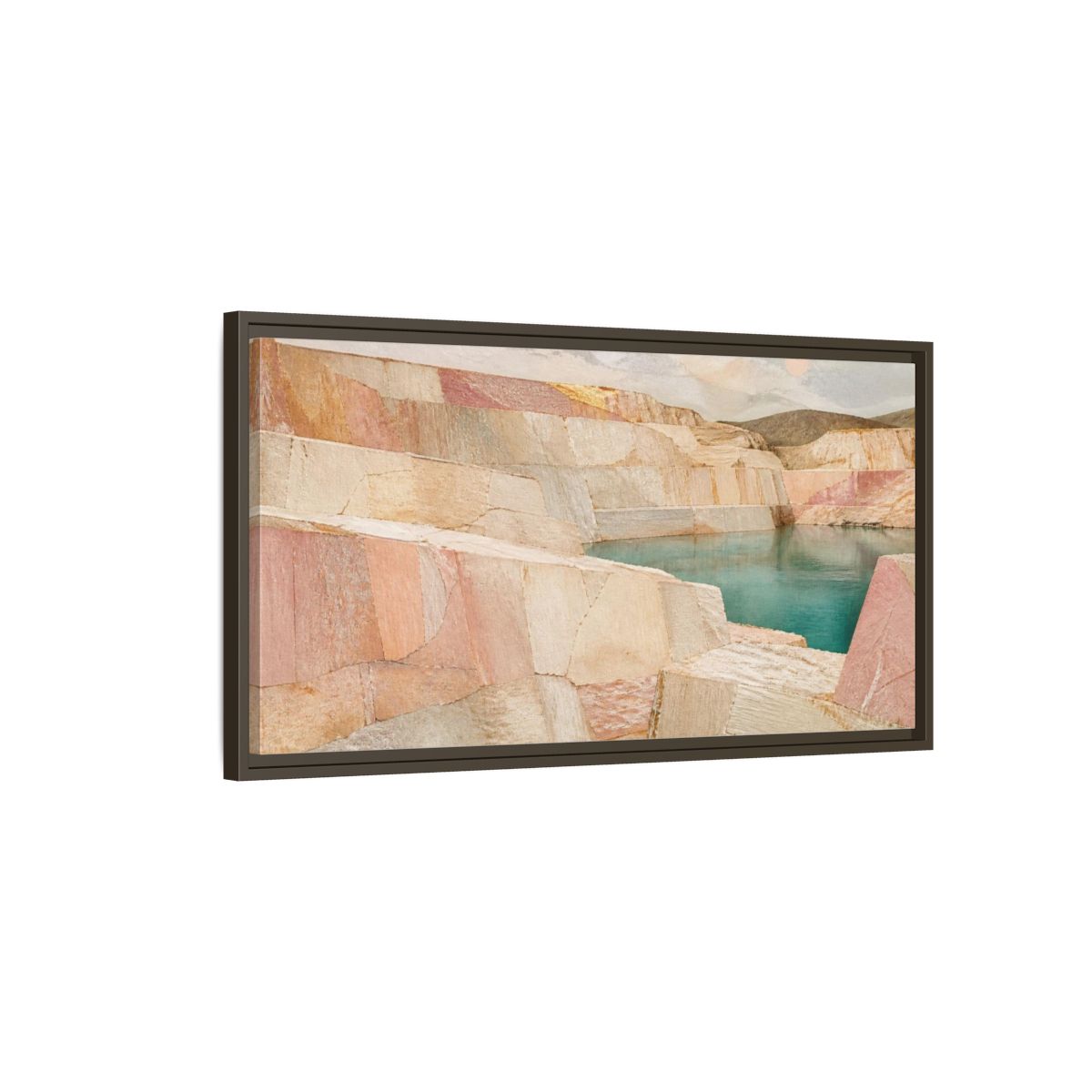 Main Mockup. Blush Stone Quarry shown as framed canvas print