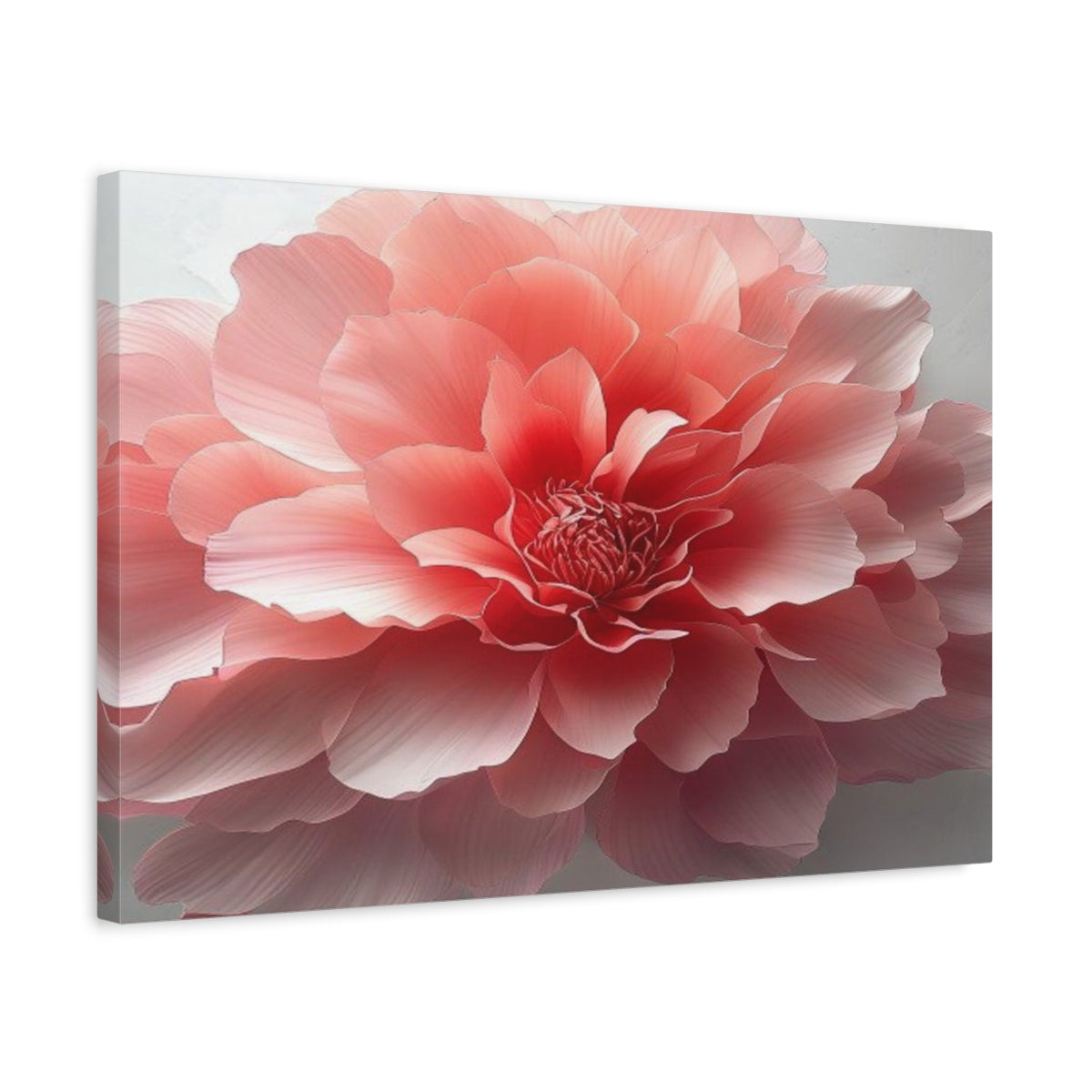 Side Mockup 3. Blushing Peony Blossom shown as canvas print