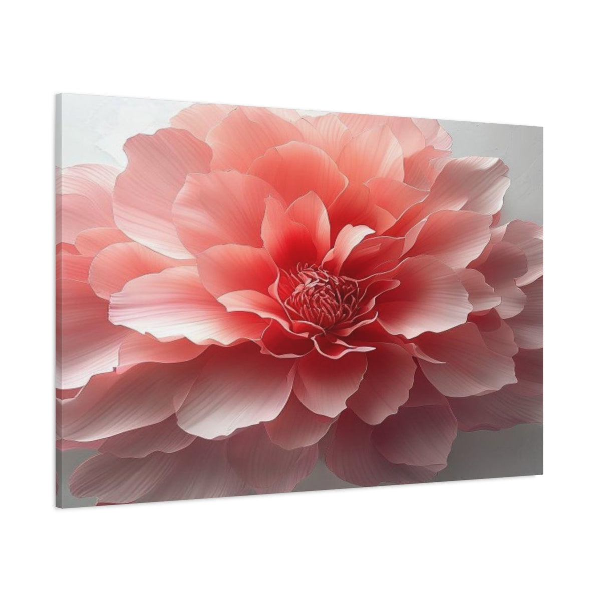 Side Mockup 1. Blushing Peony Blossom shown as canvas print