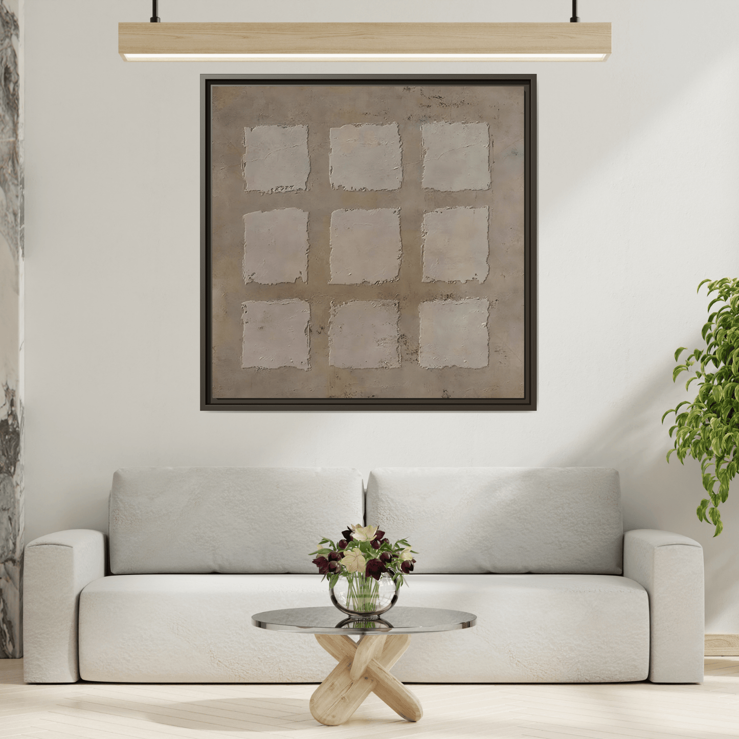 Bohemian Japanese Khaki Canvas - Wabi - Sabi 3d Texture Wall Art Painting - YesArtYes