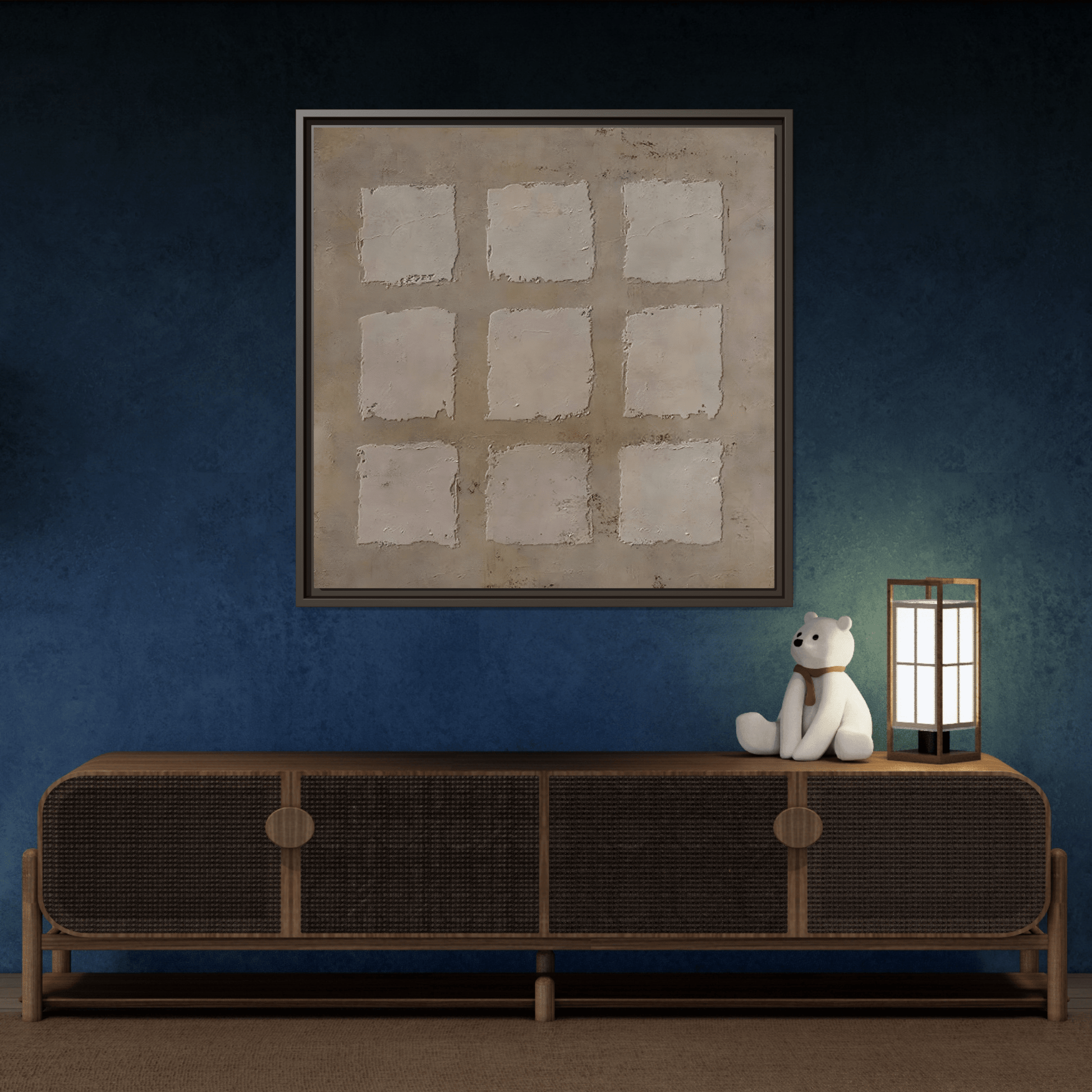 Bohemian Japanese Khaki Canvas - Wabi - Sabi 3d Texture Wall Art Painting - YesArtYes
