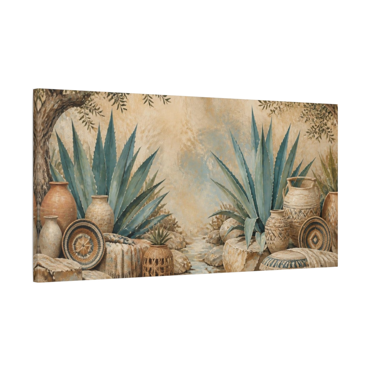 Main Mockup. Boho Agave Oasis shown as canvas print