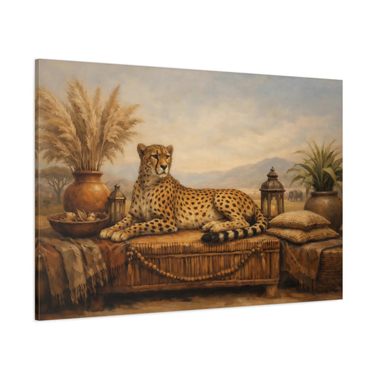 Main Mockup. Boho Animal Interior Harmony Scene shown as stretched canvas wall art