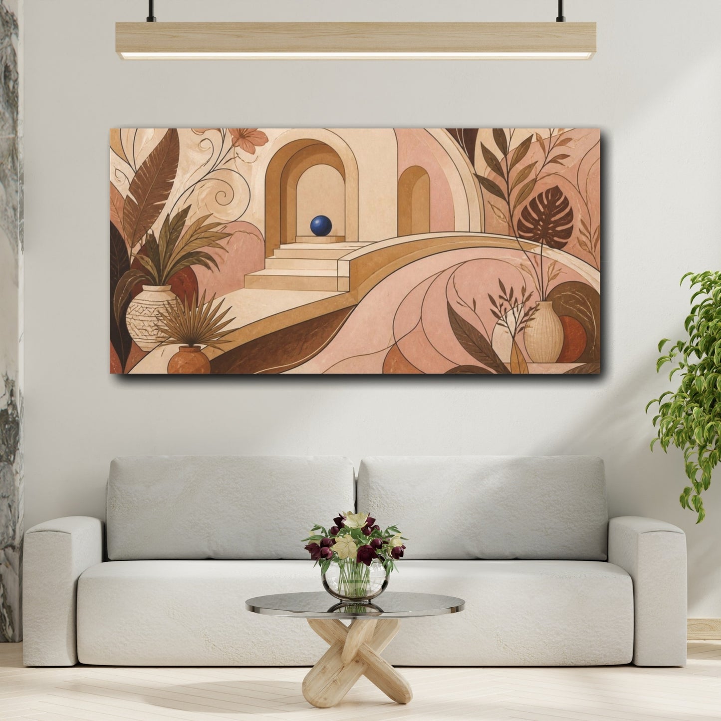 Mockup 2. Boho Archway With Cobalt Orb shown as canvas print