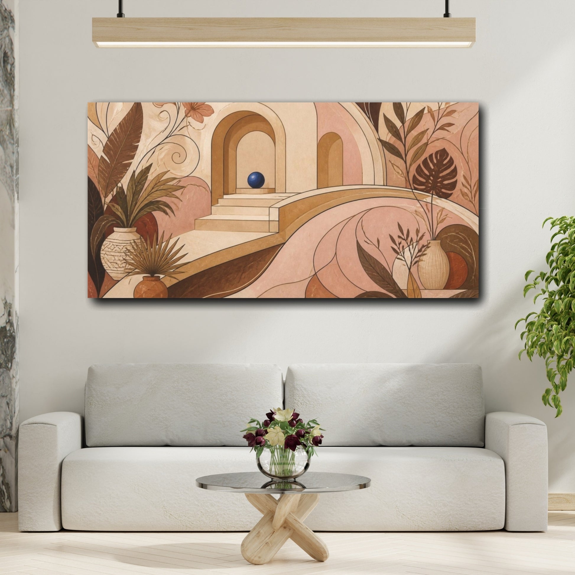 Mockup 2. Boho Archway With Cobalt Orb shown as canvas print