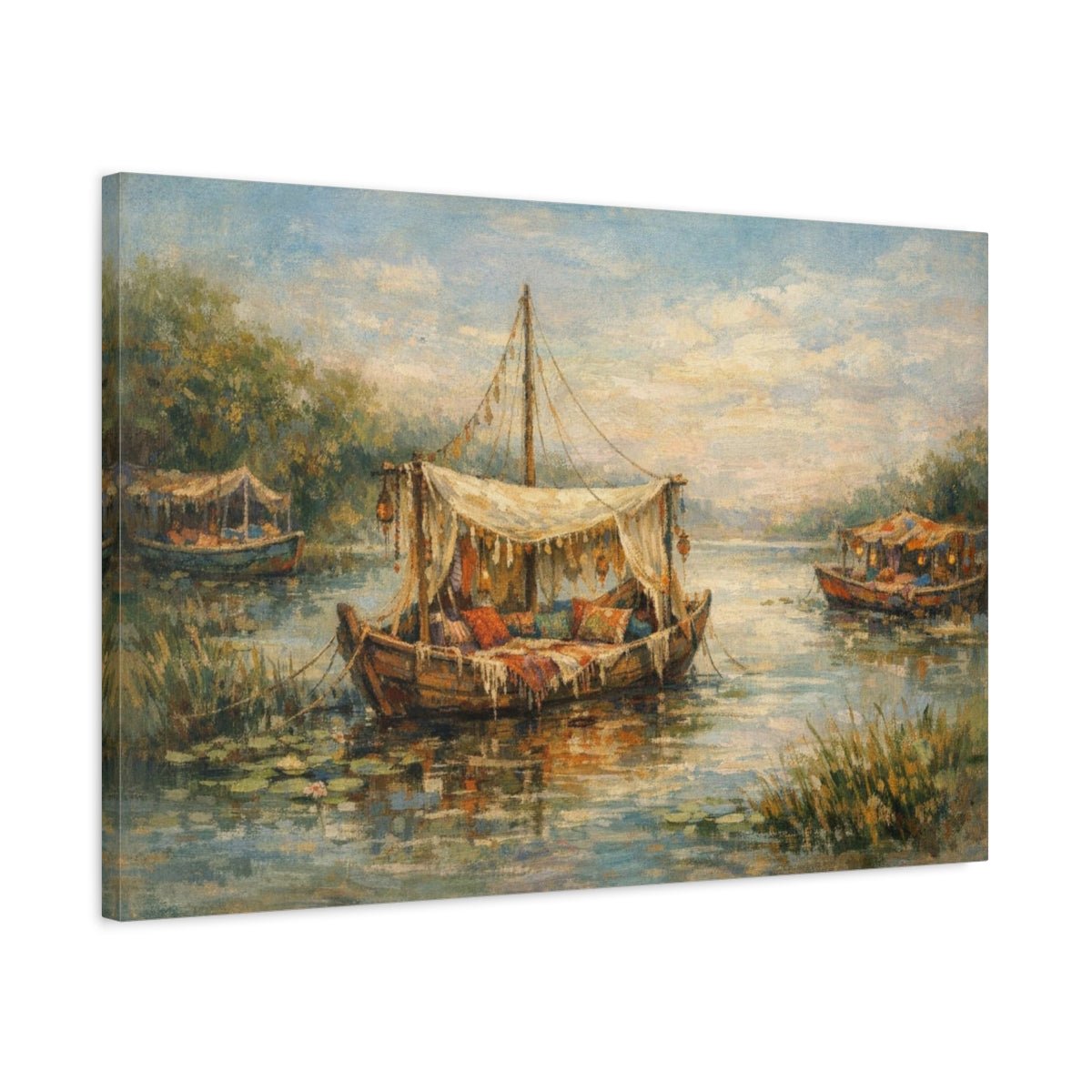 Boho Boats Nature - Canvas Wall Art Print - YesArtYes