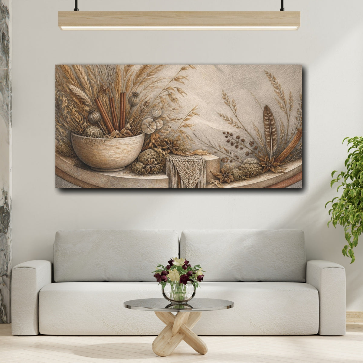 Mockup 2. Boho Ceramic Bowl shown as canvas print