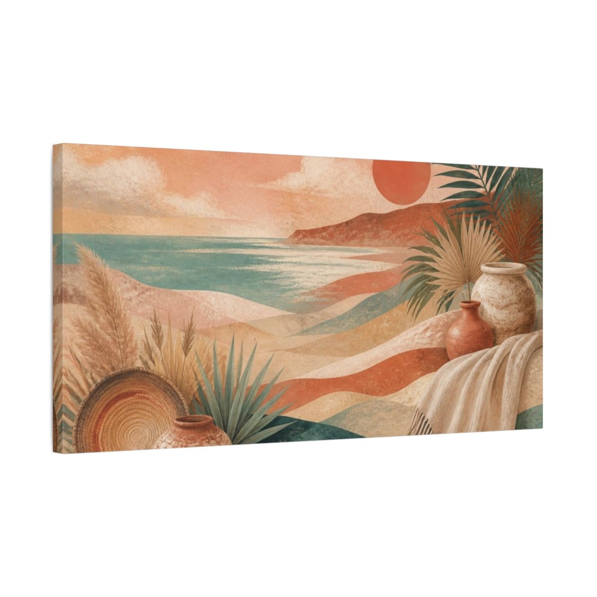 Boho Coastal Dunes Canvas Print – Living Room, Above Fireplace - YesArtYes