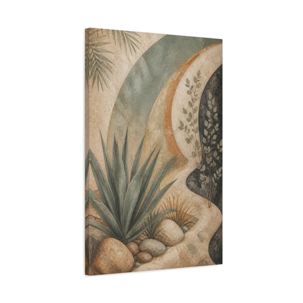 Side Mockup 2. Boho Desert Agave shown as canvas print