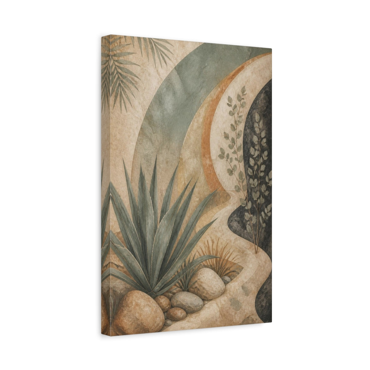 Side Mockup 4. Boho Desert Agave shown as canvas print